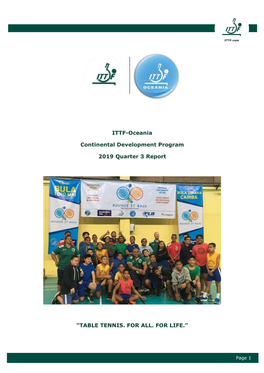 ITTF-Oceania Continental Development Program 2019