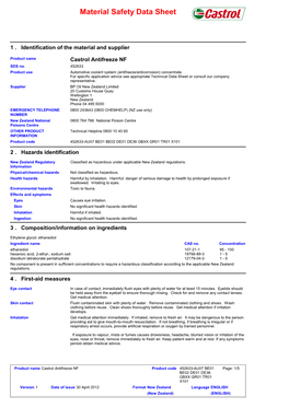 Material Safety Data Sheet