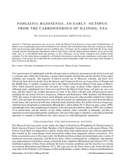 Pohlsepia Mazonensis, an Early 'Octopus' from the Carboniferous of Illinois