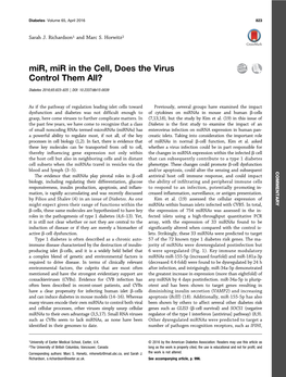 Mir, Mir in the Cell, Does the Virus Control Them All?