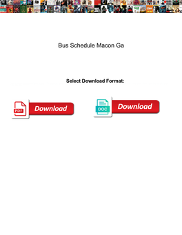 Bus Schedule Macon Ga