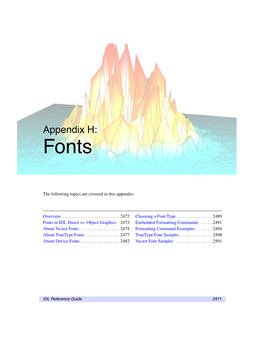 Appendix H: Fonts