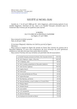 Société Le Nickel (Sln)