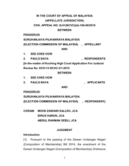 In the Court of Appeal of Malaysia (Appellate Jurisdiction) Civil Appeal No