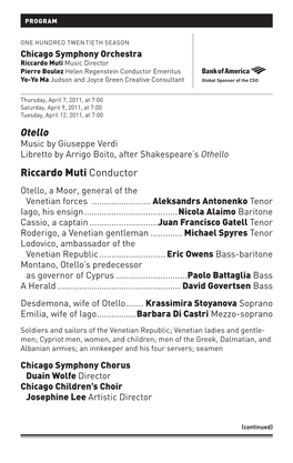 Otello Riccardo Muti Conductor