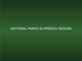 National Parks in Prešov Region