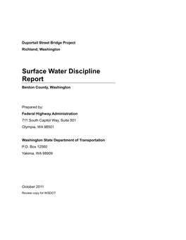 Surface Water Discipline Report Benton County, Washington