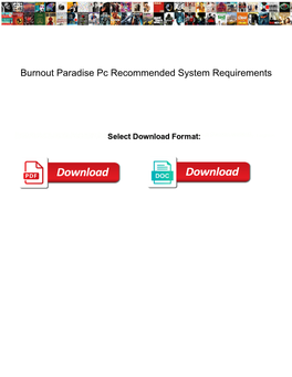 Burnout Paradise Pc Recommended System Requirements