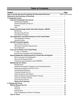 Table of Contents