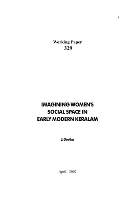 329 Imagining Women's Social Space in Early Modern Keralam