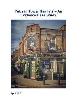 Pubs in Tower Hamlets – an Evidence Base Study