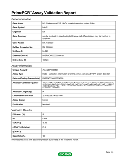 Primepcr™Assay Validation Report