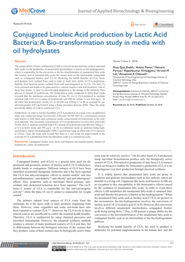 Conjugated Linoleic Acid Production by Lactic Acid Bacteria: a Bio-Transformation Study in Media with Oil Hydrolysates