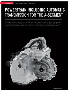 Powertrain Including Automatic Transmission for the A-Segment