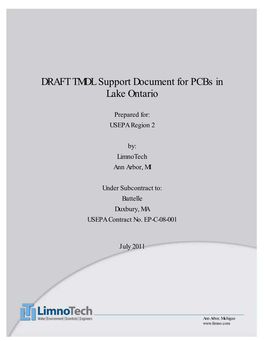 DRAFT TMDL Support Document for Pcbs in Lake Ontario