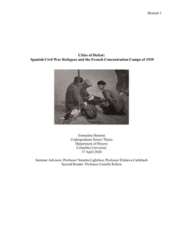 Spanish Civil War Refugees and the French Concentration Camps of 1939