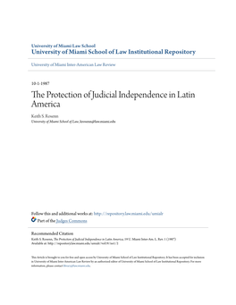 The Protection of Judicial Independence in Latin America, 19 U