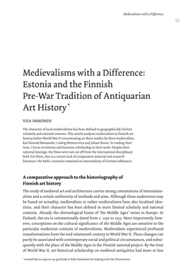 Estonia and the Finnish Pre-War Tradition of Antiquarian Art History *