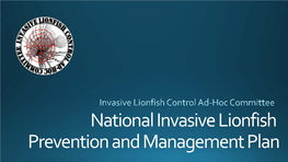 National Invasive Lionfish Prevention and Management Plan Timeline