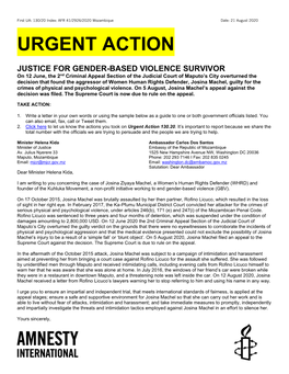 Urgent Action