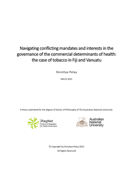 The Case of Tobacco in Fiji and Vanuatu