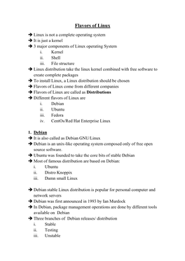 Flavors of Linux