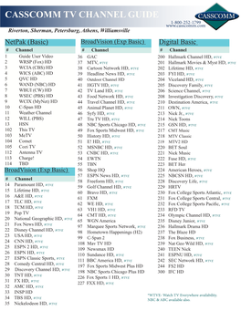 Casscomm Tv Channel Guide