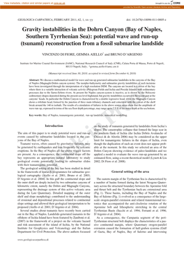 (Bay of Naples, Southern Tyrrhenian Sea): Potential Wave and Run-Up (Tsunami) Reconstruction from a Fossil Submarine Landslide