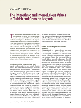 The Interethnic and Interreligious Values in Turkish and Crimean Legends