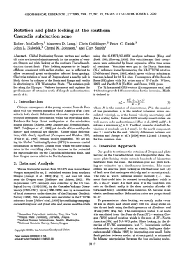 Rotation and Plate Locking at the Southern Cascadia Subduction Zone