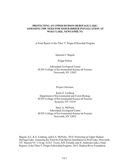 Assessing the Need for Fish Barrier Installation at Wolf Lake, Newcomb, Ny
