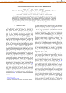 Raychaudhuri Equation in Space-Times with Torsion