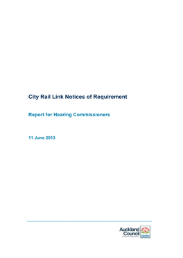 City Rail Link Notices of Requirement