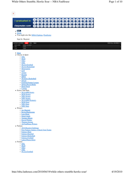 While Others Stumble, Hawks Soar -- NBA Fanhouse Page 1 of 10