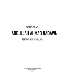 Abdullah Ahmad Badawi: Perdana Menteri Ke-Lima