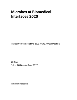 Microbes at Biomedical Interfaces 2020