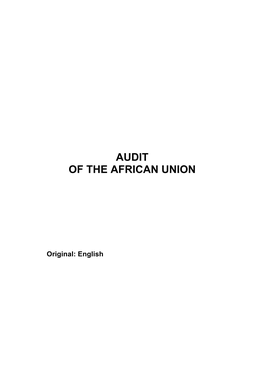 Audit of the African Union