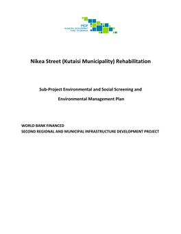 Nikea Street (Kutaisi Municipality) Rehabilitation