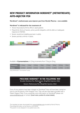 (Methotrexate) Auto-Injector Pen