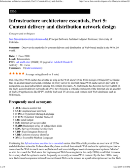 Infrastructure Architecture Essentials, Part 5: Content Delivery and Distribu