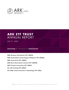 Ark Etf Trust Annual Report
