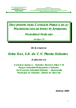 Extra Gas, S.A. De C.V. Planta Xaloztoc
