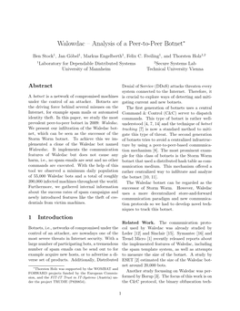 Walowdac – Analysis of a Peer-To-Peer Botnet∗