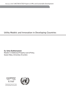 Utility Models and Innovation in Developing Countries