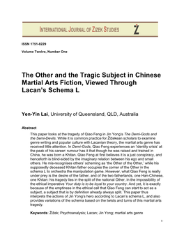 The Other and the Tragic Subject in Chinese Martial Arts Fiction, Viewed Through Lacan’S Schema L