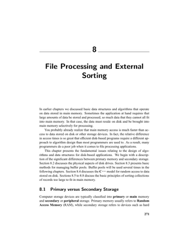 8 File Processing and External Sorting