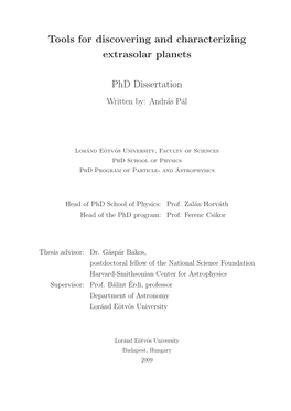 Tools for Discovering and Characterizing Extrasolar Planets