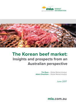 The Korean Beef Market: Insights and Prospects from an Australian Perspective