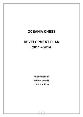 Oceania Chess Development Plan 2011 – 2014