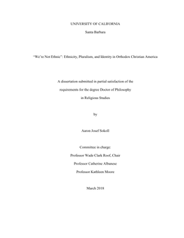 Ethnicity, Pluralism, and Identity in Orthodox Christian America